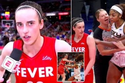 Full details of Caitlin Clark when speaking out about the dramatic scuffle with Angel Reese after pushing her opponent to the floor in the WNBA opening match. Netizens were shocked by Caitlin’s cold response to the reporter./hi