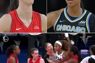 BREAKING NEWS: Angel Reese and Caitlin Clark had a heated exchange after a foul in the Sky-Fever match. Fans were shocked by Angel’s emotions when facing Caitlin./hi
