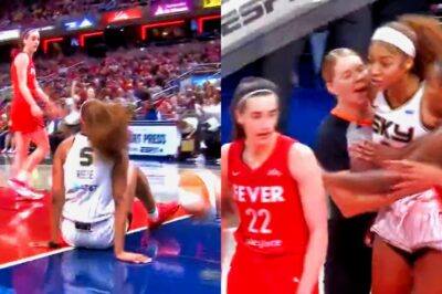 VIRAL VIDEO: Angel Reese charges in and grabs Caitlin Clark by the neck, taking her down after a dirty foul that sent Clark crashing to the floor./th