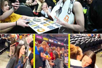 The line of fans waiting for Caitlin Clark’s autograph was completely packed. Fans were screaming, cameras were flashing non-stop, and Clark was signing away—until suddenly, a fan shouted something. Clark paused, and what happened right after that shout left everyone in shock./th