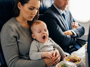 On the plane, a man in a suit yelled at me because my six-month-old baby was crying: but suddenly, a fellow passenger stepped in and did something unexpected/hi