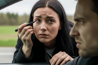 A POOR GIRL WAS PUTTING ON MAKEUP AT A CAR WINDOW WITHOUT KNOWING SOMEONE WAS WATCHING HER