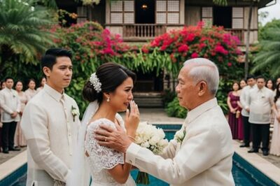 My husband pushed me into the pool on our wedding day, and what my father did stunned everyone