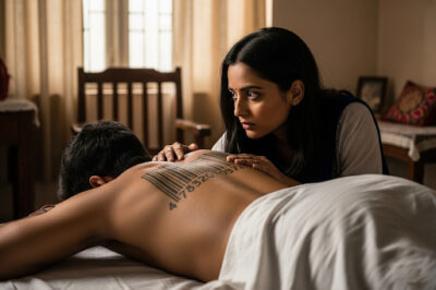 While my husband was sleeping, I noticed a strange tattoo on his back that looked like a barcode: When I scanned the code I almost fainted from shock./hi