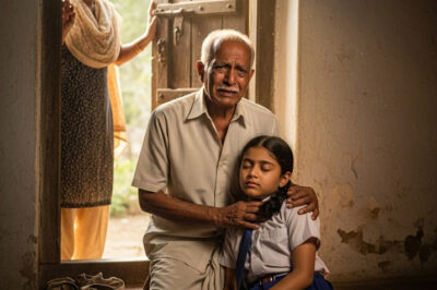 The grandfather takes care of his 10-year-old granddaughter every day. One day, when his neighbor came to visit, she noticed something strange. She was shocked and immediately called the police./hi