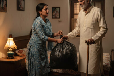 My father-in-law secretly gave me a gift without telling my mother-in-law. As soon as I got home from work, he followed me to the bedroom door and placed the gift in my hand. Afraid that my husband would get suspicious, I opened the gift and was stunned to find torn pants and a piece of paper with just four words written on it, leaving me speechless./hi