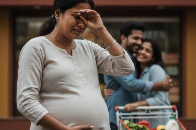 While shopping alone for baby supplies, the wife unexpectedly caught her husband gently pushing a stroller for a strange woman./hi