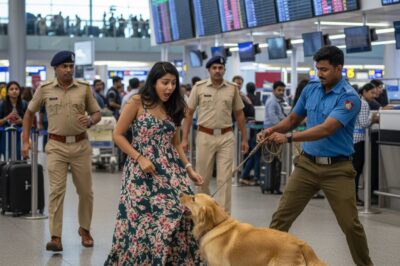 A dog pulled a girl’s skirt at the airport… When the truth came out after 10 minutes, the entire terminal was stunned./hi