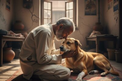 A little dog spent the whole day lying in front of a hospital… without moving, without barking, without asking for anything/hi