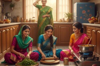 एक साथ मिलकर खाना बनाने वाली बहुएं|/hi